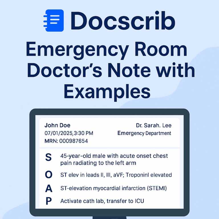 Emergency Room Doctor’s Note with Examples