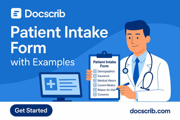 Patient Intake Form with Examples