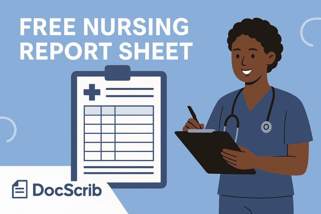 Free Nursing Report Sheet